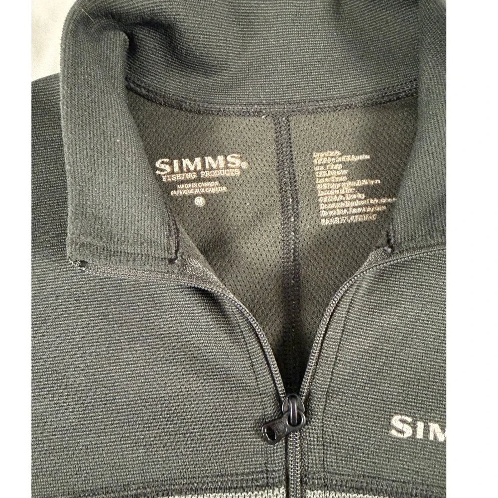 Simms Mens Quarter Zip Pullover Grey Charcoal Colorblock Medium Fishing Outdoors